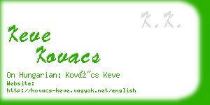 keve kovacs business card